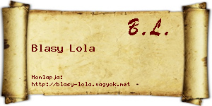 Blasy Lola névjegykártya